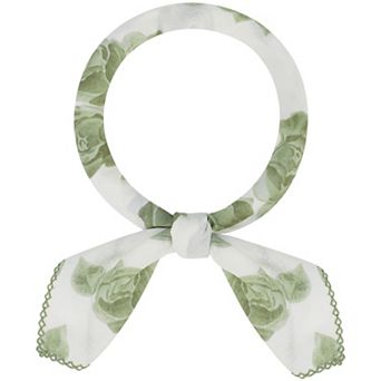 Women's Rose Vintage 26.7'' Square Scarf Cotton Linen Floral Pattern Neckerchief for Gift Casual