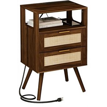 AKSZRI Nightstand in Walnut Brown (2D)