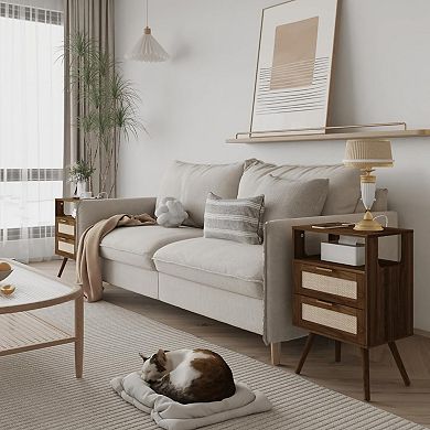 AKSZRI Nightstand in Walnut Brown (2D)