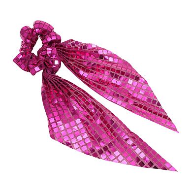 Elegant Square Sequin Bow Ribbon Hair Elastic Band 1 Pc