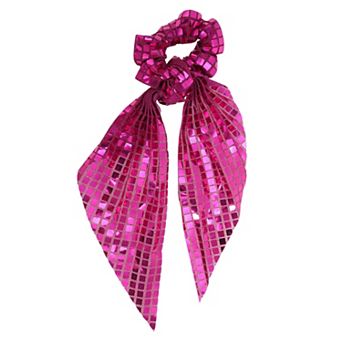 Elegant Square Sequin Bow Ribbon Hair Elastic Band 1 pc