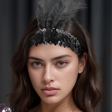 Feathers Sequins Headbands for Women 1 Pc