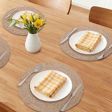 Farmhouse Placemats Set of 4 Woven Placemats for Home and Kitchen, Kitchen Table Mat Wipe Clean
