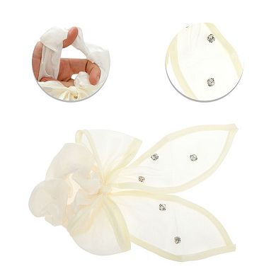 Grace Rhinestones Bow Scrunchie Hair Elastic Band 1 Pc