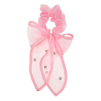 Grace Rhinestones Bow Scrunchie Hair Elastic Band 1 pc