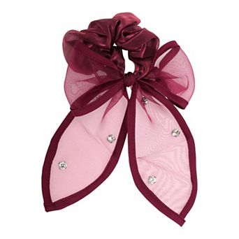 Grace Rhinestones Bow Scrunchie Hair Elastic Band 1 pc