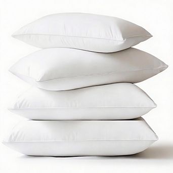 Waterproof pillowcase with TPU coating, zipper, polyester front, 4 Pack White Size Queen