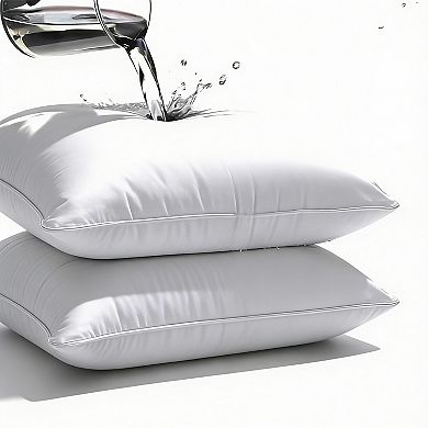 Waterproof pillowcase with TPU coating, zipper, polyester front, 4 Pack White Size Queen