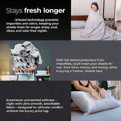 Silver Ion Bed Sheets - Soft, Breathable, Self-Cleaning for Cleaner Sleep