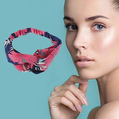 Fashion Flower Pattern Cross Elastic Hairband for Women1 Pc