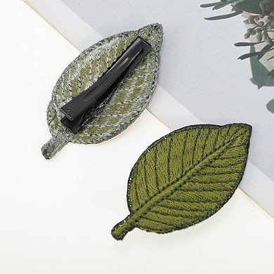 Embroidery Leaves Midsummer Hair Clip 2 Pcs