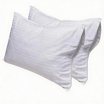 Cotton Queen Size Pillow Protectors, Pack of 2, Zippered, Breathable