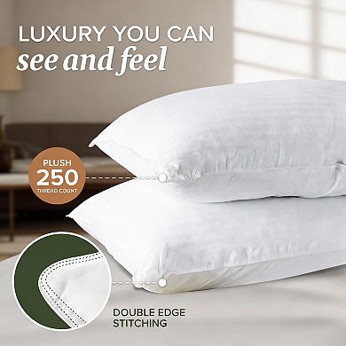 Cotton Queen Size Pillow Protectors, Pack of 2, Zippered, Breathable