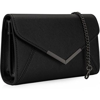 AKSZRI  Women's Faux Leather Envelope Clutch - Formal Evening & Dressy Foldover Handbag