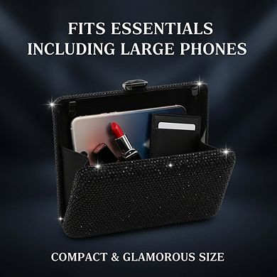 AKSZRI Women's Crystal Box Clutch - Rhinestone Mini Evening Bag for Formal Wedding & Party