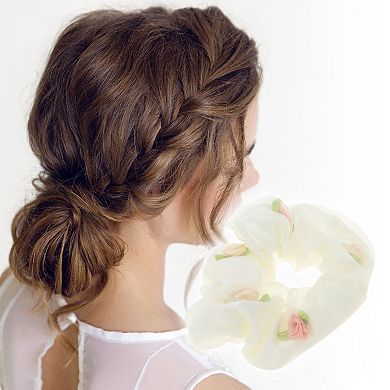 Elegant Flower Scrunchies Hair Elastic Band 1 Pc