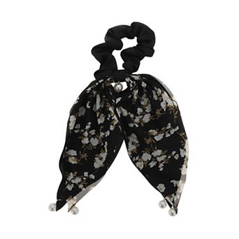 Elegant Double-layer Ribbon Pearl Scrunchies Hair Elastic Band 1 pc