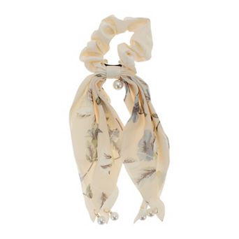 Elegant Double-layer Ribbon Pearl Scrunchies Hair Elastic Band 1 pc