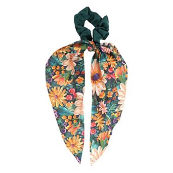 Cute Chrysanthemum Printed Ribbon Scrunchie Hair Elastic Band 1 pc