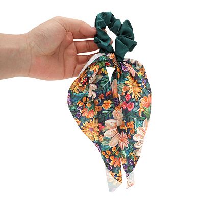 Cute Chrysanthemum Printed Ribbon Scrunchie Hair Elastic Band 1 Pc