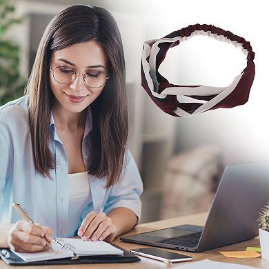 Fashion Pinstripe Pattern Cross Elastic Hairband for Women 1Pc
