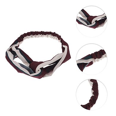 Fashion Pinstripe Pattern Cross Elastic Hairband for Women 1Pc