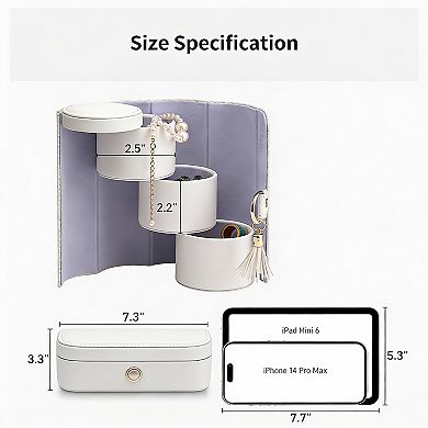 Travel Jewelry Organizer - Compact, Multi-Compartment, PU Leather