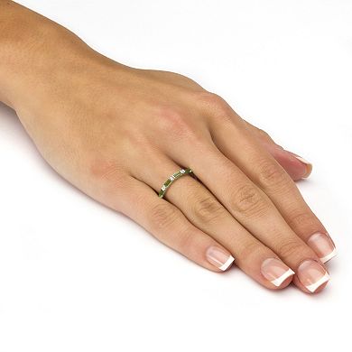 PalmBeach Jewelry Simulated Birthstone Sterling Silver Eternity Band