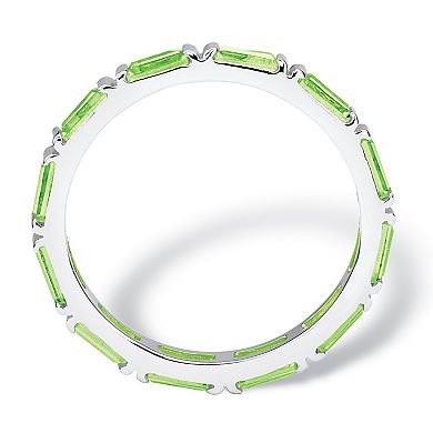 PalmBeach Jewelry Simulated Birthstone Sterling Silver Eternity Band