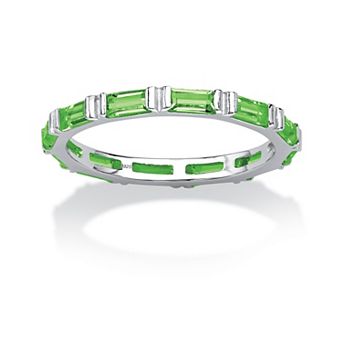 PalmBeach Jewelry Simulated Birthstone Sterling Silver Eternity Band