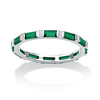 PalmBeach Jewelry Simulated Birthstone Sterling Silver Eternity Band