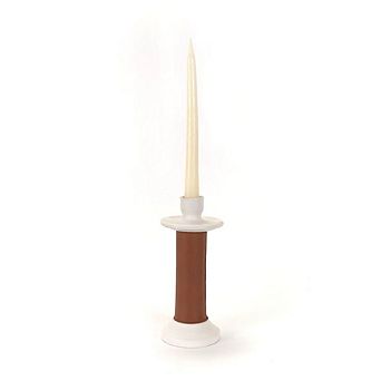 Leather-Wrapped Candle Holder