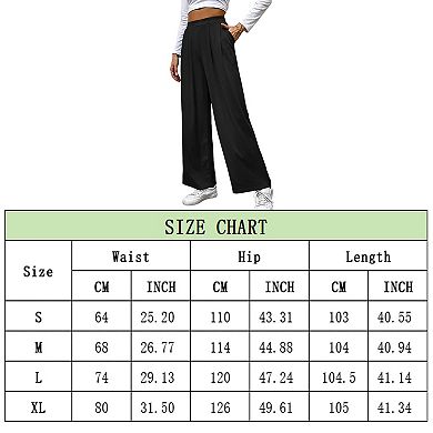 Women's Summer Pants Solid High Waist Wide Leg Pants Casual Work Pants