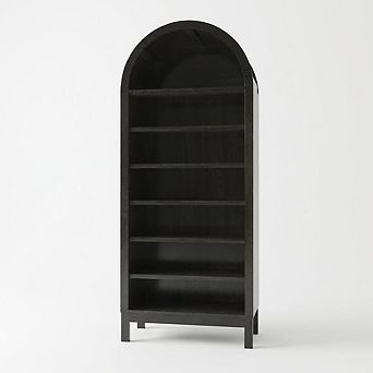 71 in Tall Arched Bookcase, 7 tier Arch Bookshelf Open Storage,Adjustable Shelves