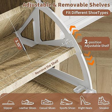 Entryway Shoe Cabinet with 4 Flip Drawers, Hidden Freestanding Shoe Storage Organizer Rack Cabinet