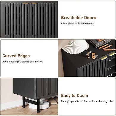 6-Tier Shoe Cabinet , Shoe Storage Organizer for 24 Pairs,Hidden Entryway Storage Cabine