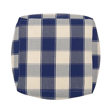 GOODSILO Square Checkered Pouf Ottoman Floor Cushion Decorative Home Accent