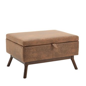 GOODSILO Mid-Century Modern Square Storage Ottoman Bench Cocktail Table
