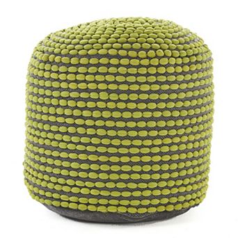 GOODSILO Water Resistant Cylindrical Pouf Ottoman with Geometric Pattern