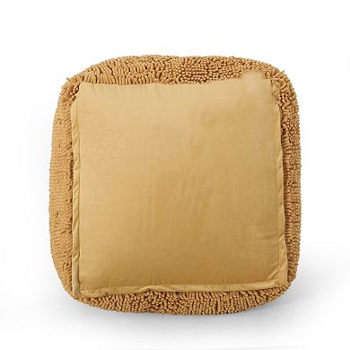 GOODSILO Spongy Microfiber Square Pouf for Comfortable Home Seating