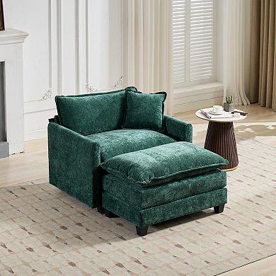 GOODSILO Modular Sofa Ottoman Accent Piece with Double Layer Seat Cushion