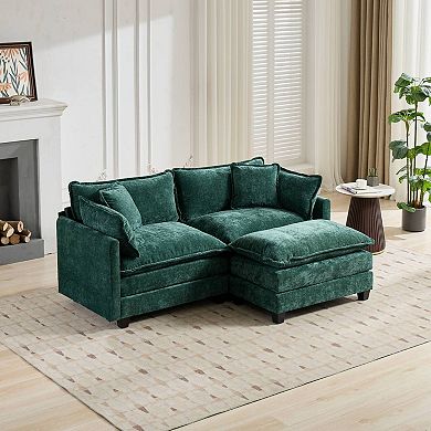 GOODSILO Modular Sofa Ottoman Accent Piece with Double Layer Seat Cushion
