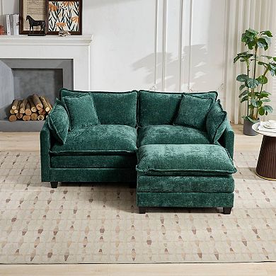 GOODSILO Modular Sofa Ottoman Accent Piece with Double Layer Seat Cushion