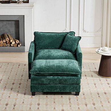 GOODSILO Modular Sofa Ottoman Accent Piece with Double Layer Seat Cushion