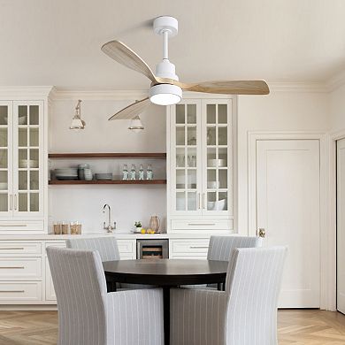 ELEMENT ACE 48 Inch Ceiling Fan with Light and Remote Control Wood Blades and Reversible DC Motor