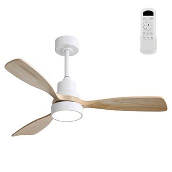 ELEMENT ACE 48 Inch Ceiling Fan with Light and Remote Control Wood Blades and Reversible DC Motor