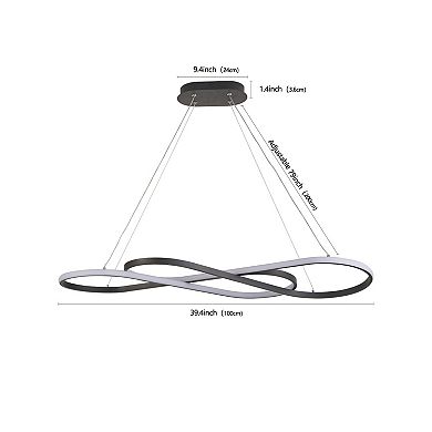 ELEMENT ACE Modern Infinity Design LED Pendant Light Fixture Adjustable Height