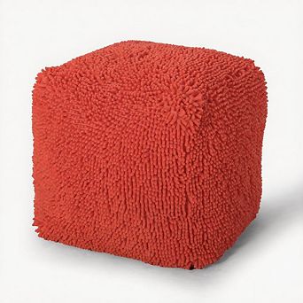 GOODSILO Square Pouf Ottoman Floor Cushion with Microfiber Cover Polystyrene Beads