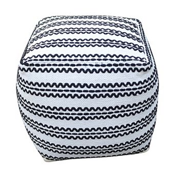 GOODSILO Handcrafted Fabric Pouf Ottoman Footrest Accent Seating Cube Stool