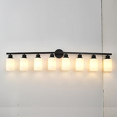 ELEMENT ACE Modern Eight-Light Wall Sconce with Glass Shade Fixture